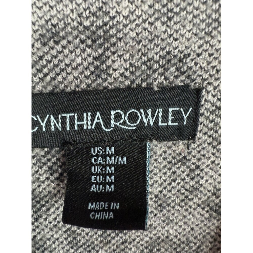 Cynthia Rowley sweater sparkly Black and White Leopard Print Turtleneck Sweater - Picture 9 of 12